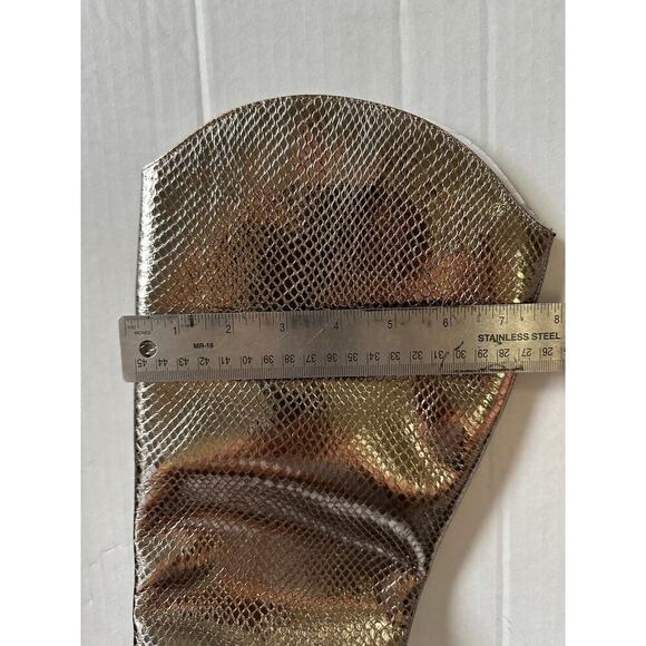 NWT Shoedazzle 7 Metallic Paige Leather Knee High Heel Boot Party Club Birthday - Picture 9 of 13